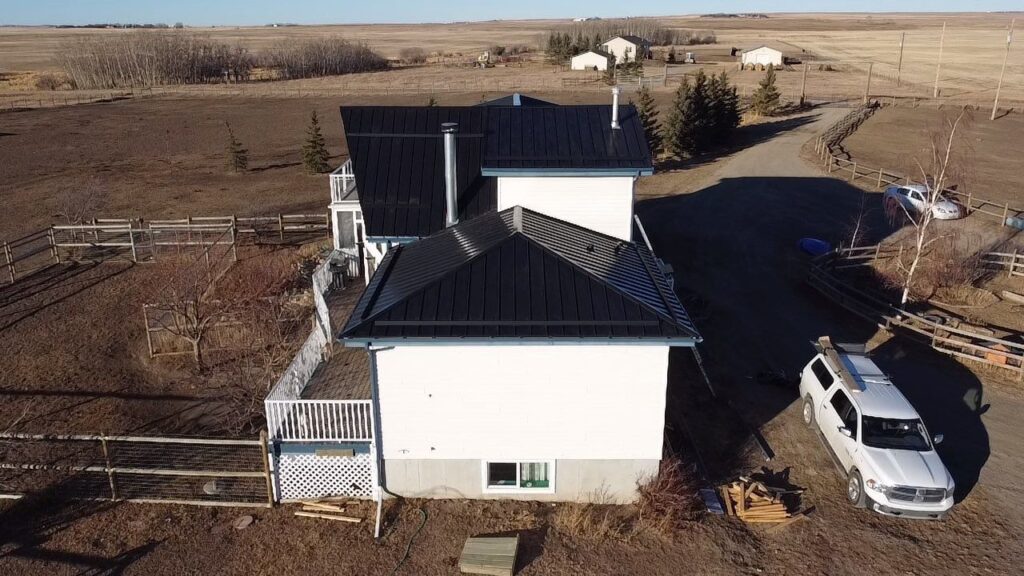 standing seam metal roof in blackie